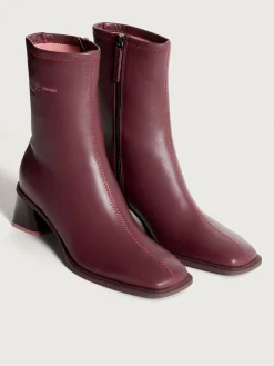 DATE BURGUNDER STIEFELETTE MIT ABSATZ Damen Stiefel Und Stiefeletten
