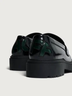 Sale MOKASSIN SCHOOL SCHWARZ Damen Flacher Schuh