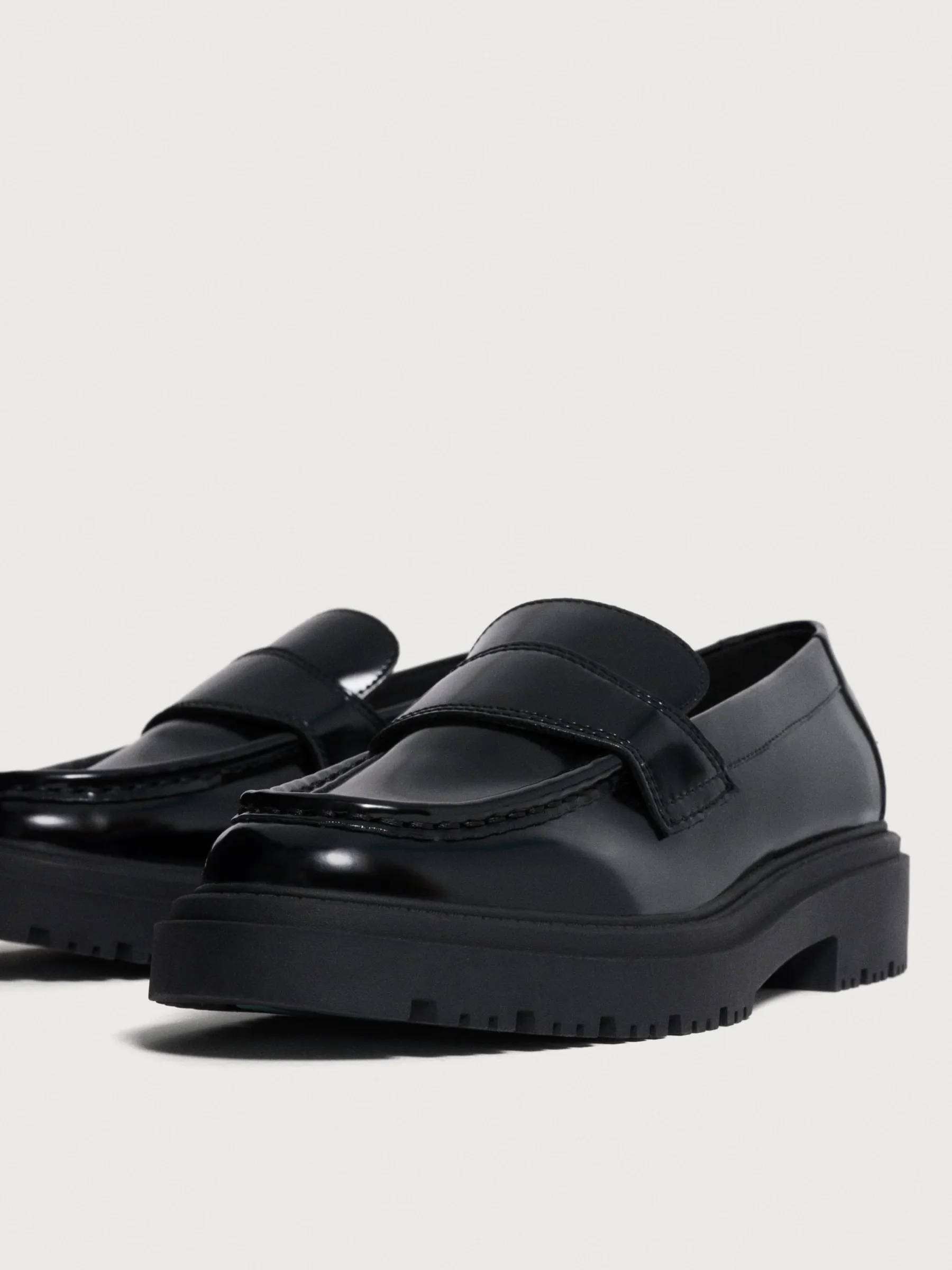 Sale MOKASSIN SCHOOL SCHWARZ Damen Flacher Schuh