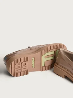 New MOKASSIN SCHOOL TAUPE Damen Flacher Schuh