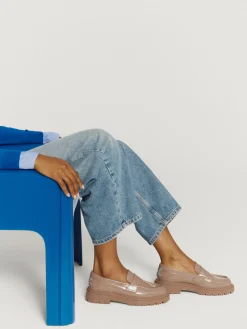 New MOKASSIN SCHOOL TAUPE Damen Flacher Schuh