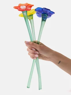 Hot MOUTHBLOWN CRYSTAL FLOWER BLUE Damen/Herren Deko|Deko