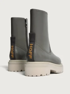 Best OFFICE GRAUER LEDERSTIEFEL Damen Stiefel Und Stiefeletten