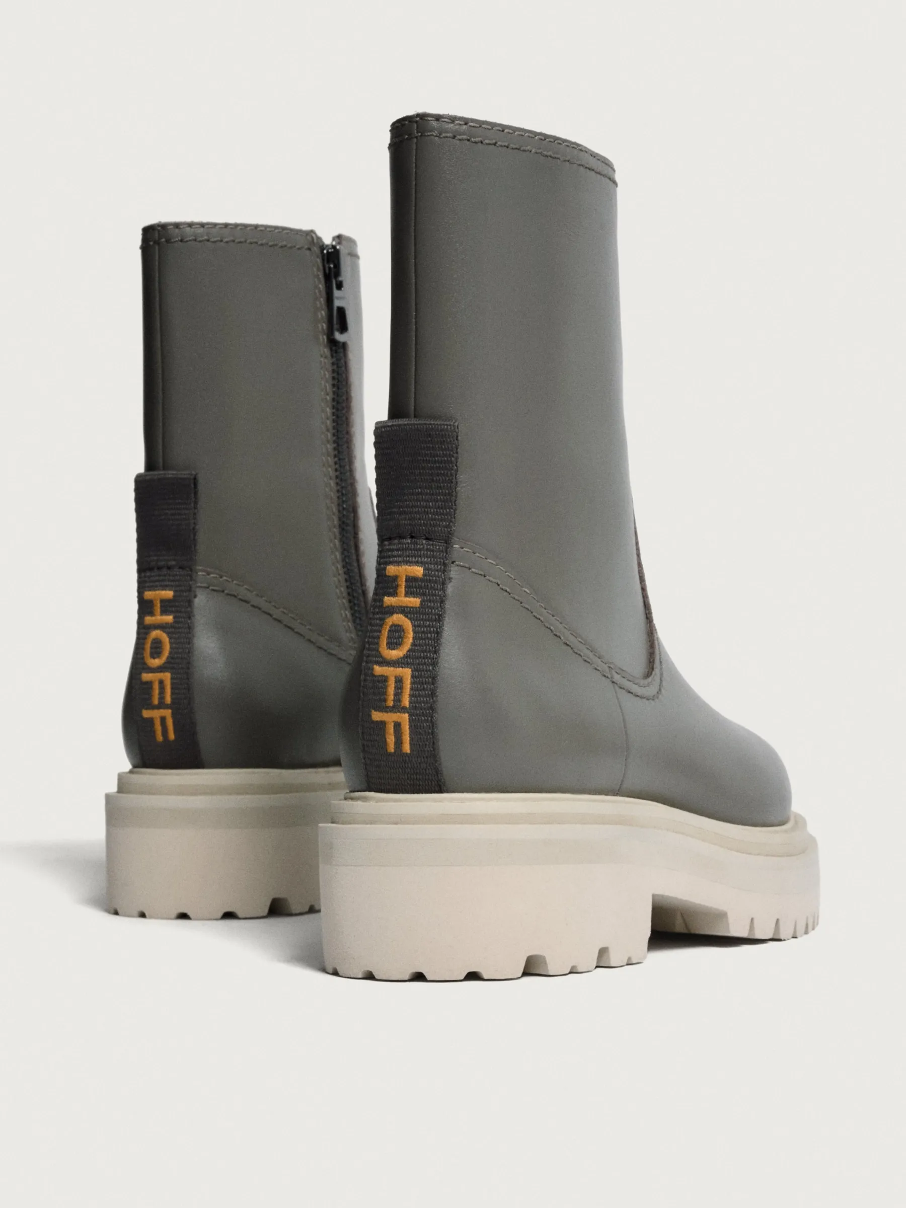 Best OFFICE GRAUER LEDERSTIEFEL Damen Stiefel Und Stiefeletten